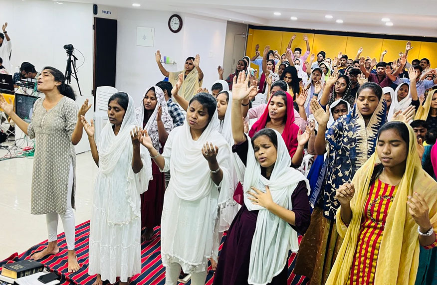 Women gathered for a Bible study session