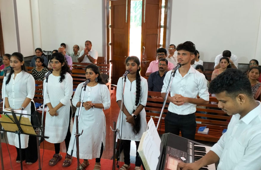 Youth ministry event in a modern auditorium