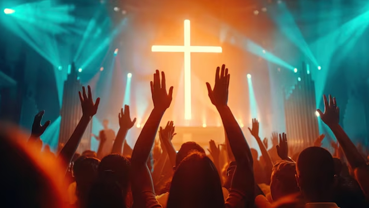 Congregation in worship