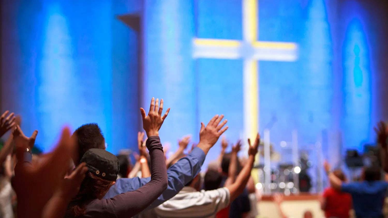 Church service on stage